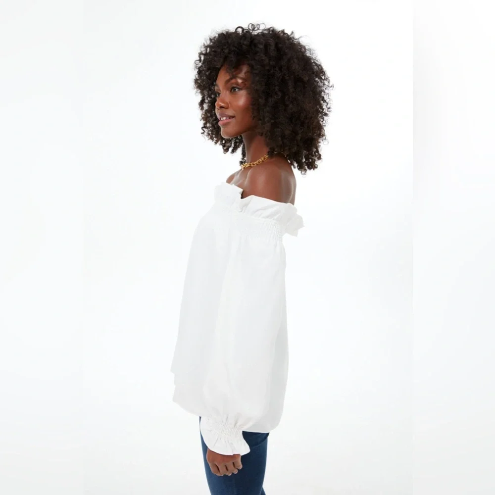 TUCKERNUCK White Off the Shoulder Marguerite Blouse NWT - Picture 5 of 14